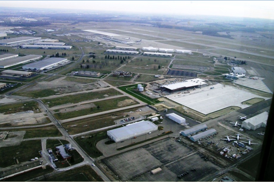 Aerial view of Rickenbacker International Airport, Ohio