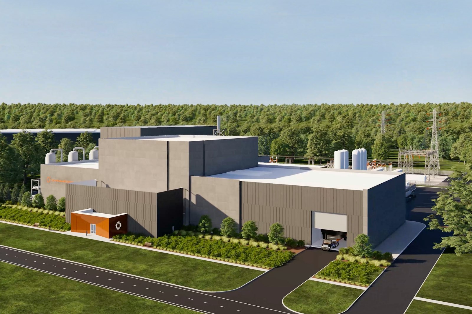 Aerial view of the Fall Line Fusion Power Station site in Chesterfield County, Virginia