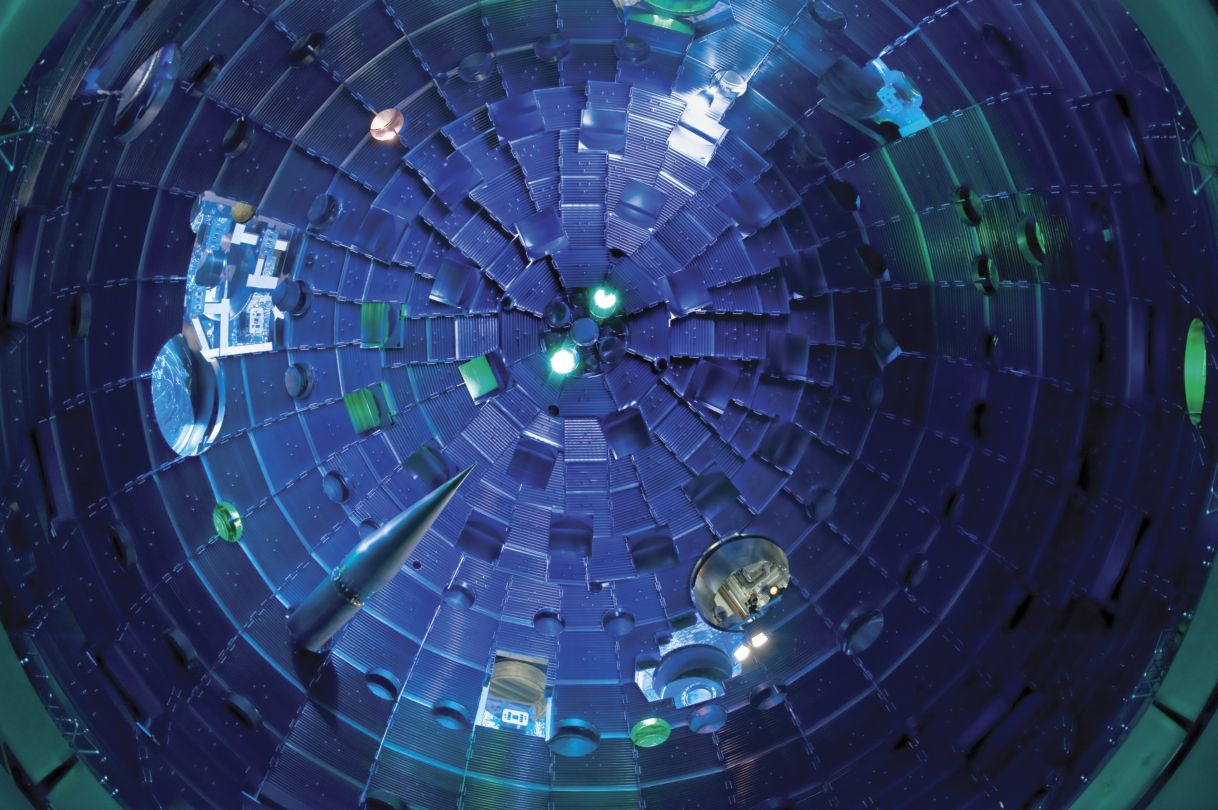 View from the bottom of the NIF target chamber