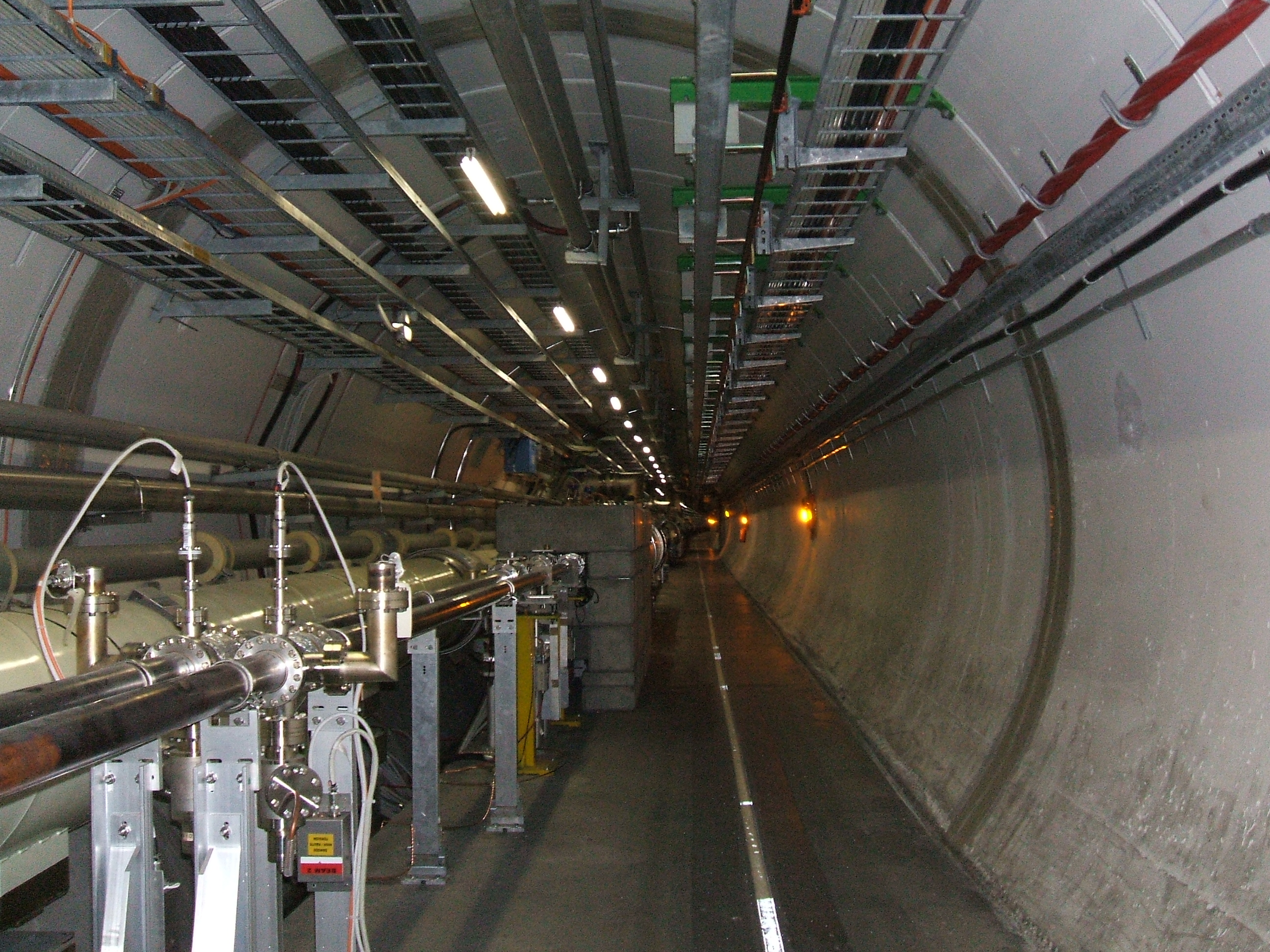 Inside the Large Hadron Collider tunnel at CERN before its official opening