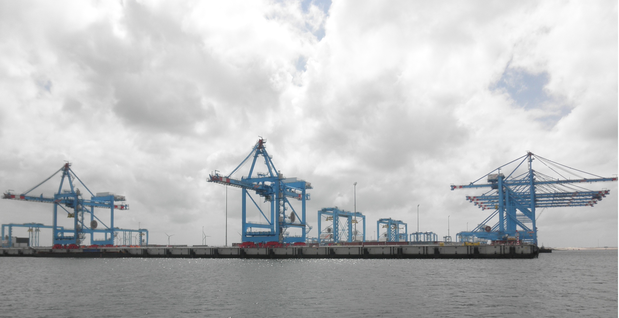 Overview of the cranes at APM Terminals MV2, Rotterdam