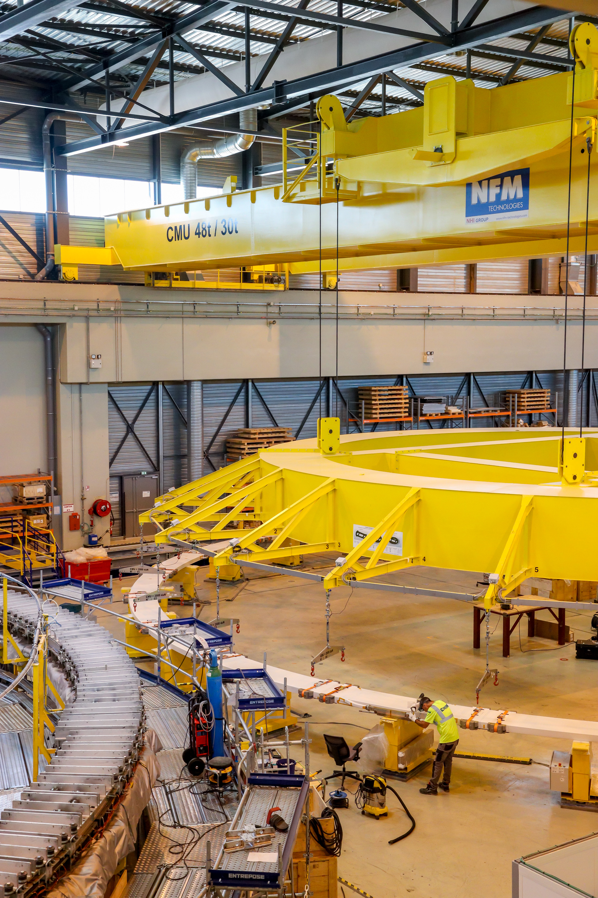 A poloidal field coil under construction for ITER