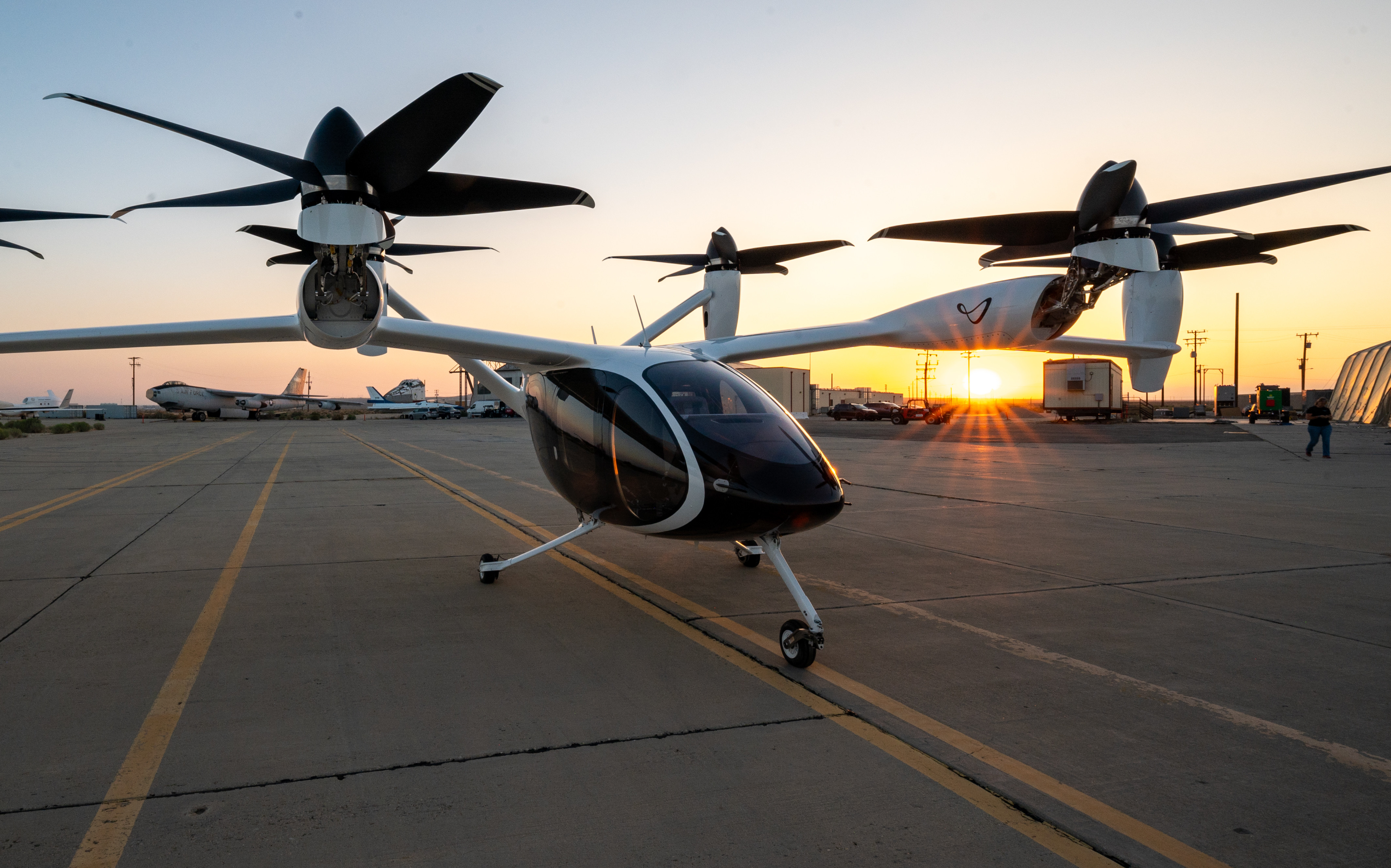 The first Joby eVTOL delivered to the U.S. Air Force at Edwards AFB