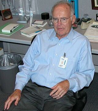 Gordon Moore in his office in 2003
