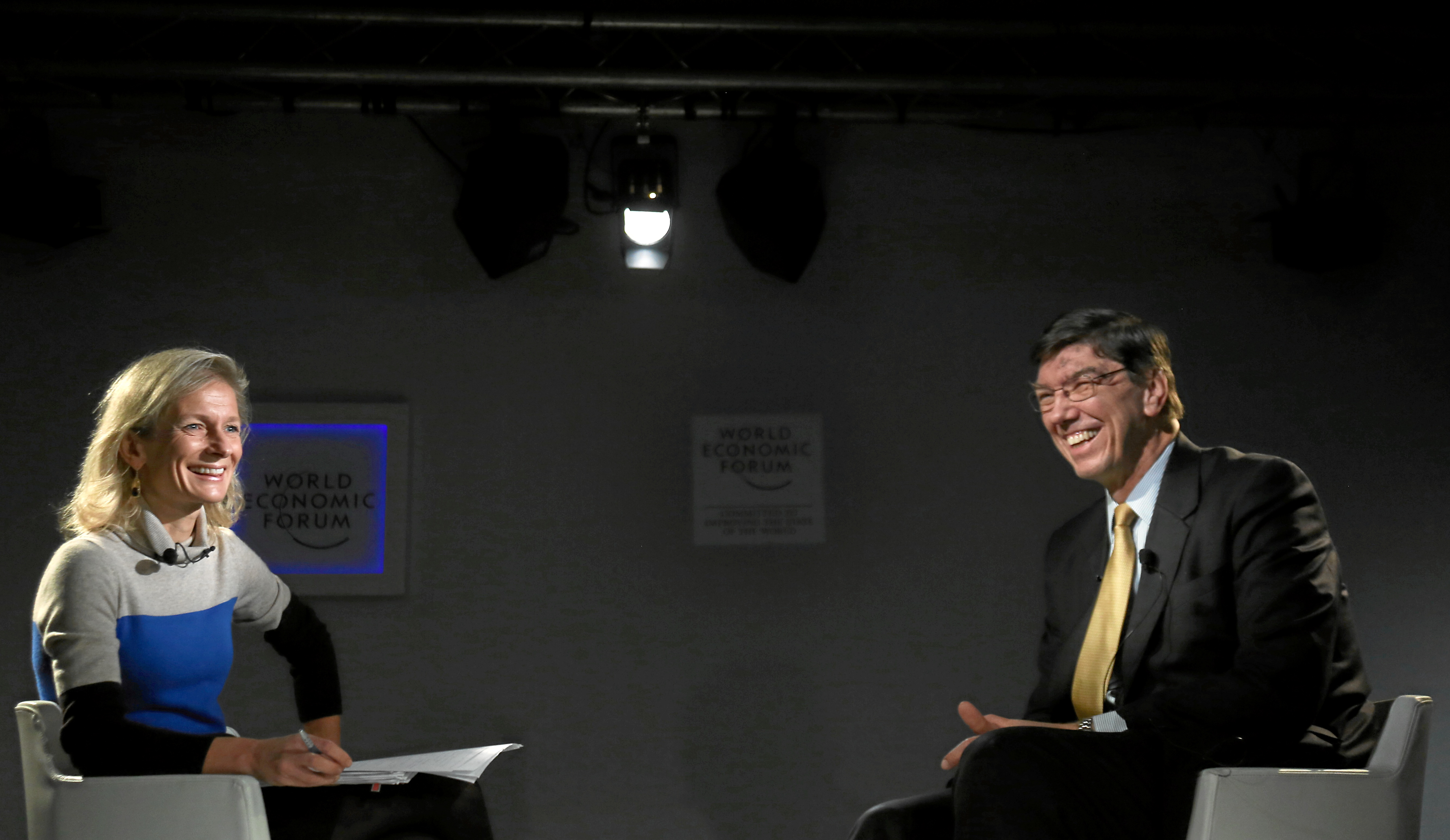 Clayton Christensen in discussion with Zanny Minton Beddoes at Davos, 2013